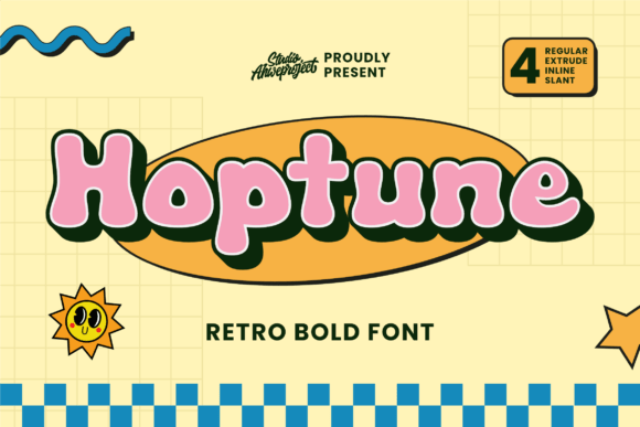 Hoptune: The Vibrant Retro Bold Font for Memorable Branding