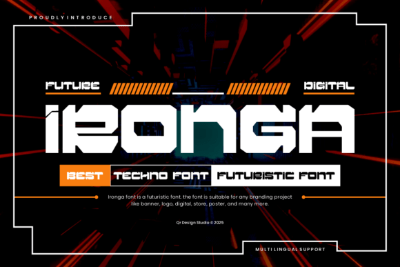 Ironga Font: A Futuristic Display Font for Modern Design